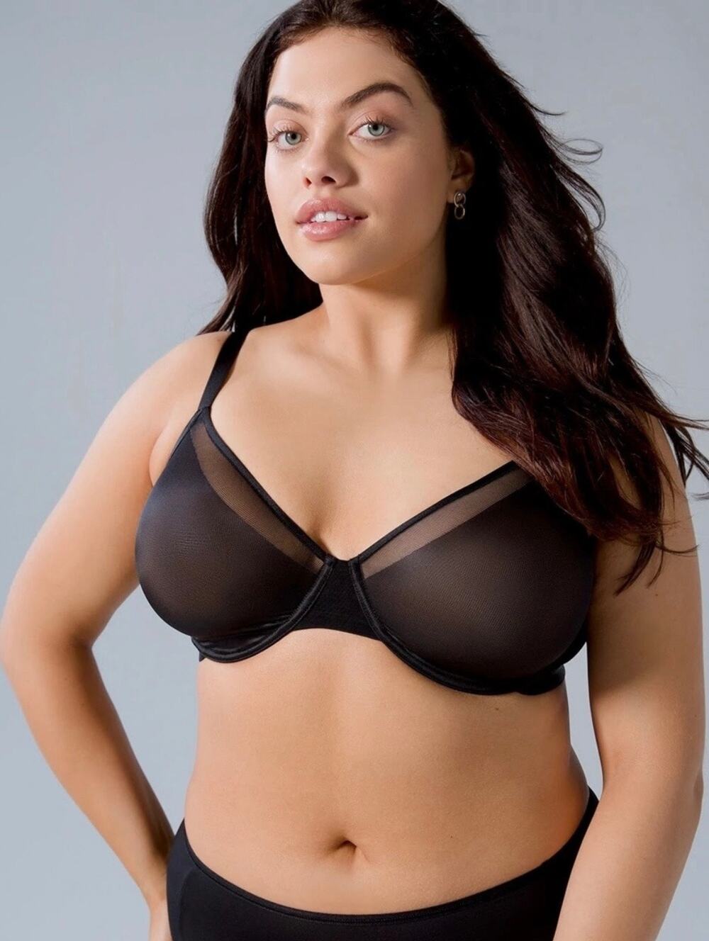 Soma 052301 Unbelievable Lift Perfect Coverage Sheer Underwire Bra in black 38D